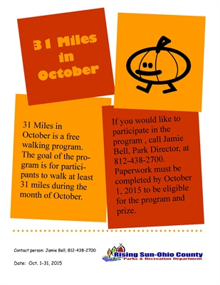 Thirty-One Miles in October Challenge – Free T-shirt For Completion